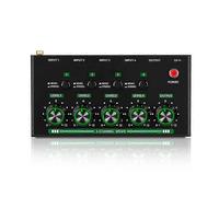 Mixer audio professionale a 4 canali, mini mixer audio, mixer di linea, piccolo mixer audio per club e bar, nero.