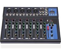 Mixer Audio Professionale A 7 Canali, Console Audio M/Usb Dj Sound Console Mixer Presa Mp3, Ingresso 48 V Alimentazione Phantom Per Registrazione Dj Palcoscenico Musica Applicazione