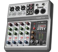 Mixer audio professionale Aveek, console di missaggio scheda audio con effetto di ritardo eco Bluetooth USB digitale a 5 canali, ingresso stereo 48 V