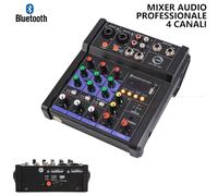 MIXER AUDIO PROFESSIONALE DJ SOUND CONSOLE PORTATILE 4 CANALI BLUETOOTH USB
