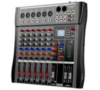 Mixer audio professionale per DJ - Nuovo mixer audio BAXS con driver Bluetooth a 6 canali, interfaccia USB, 6 ingressi microfono/linea XLR, AUX, lettore MP3 con processore FX