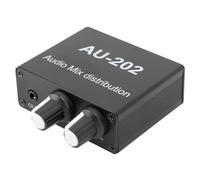 Mixer Audio Stereo 2 in 2 Uscite, Mixer Audio a Basso Rumore a 2 Canali, Controllo Volume, Mixer Splitter Audio per Cuffie da 3,5 Mm per Club Bar Chitarre Bassi