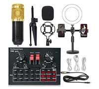 Mixer audio, USB 5.0 Scheda audio Microfono a cuffia esterno webcast in diretta adattatore di gioco for l'adattatore for il for PC Computer telefonico(BM800V8 Fill light)