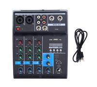 Mixer audio USB BT Console di missaggio audio a 4 canali con pulsante Phantom 48V Musica da studio cristallina Mixer DJ portatile Registrazione di musica per computer Materiale ABS