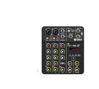 Mixer audio, V4 4 canali mixer DJ console portatile 48V Phantom Power USB con scheda for PC registrazione canto(V4 Black Type)