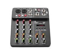 Mixer Audio V4 A 4 Canali Con Bluetooth USB 48V Ritardo Di Alimentazione Phantom Effetto Di Ripetizione For La Registrazione Su PC Della Console Di Missaggio Audio(Black)