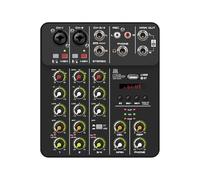 Mixer Audio V4 A 4 Canali Con Bluetooth USB 48V Ritardo Di Alimentazione Phantom Effetto Di Ripetizione For La Registrazione Su PC Della Console Di Missaggio Audio(Black)