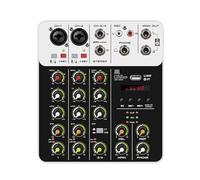 Mixer Audio V4 Mixer Controller DJ, Alimentazione Phantom Bluetooth 5.0 48V, Rumore Di Fondo Basso For La Registrazione Su PC Della Console Di Mixaggio(V4-white)