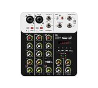 Mixer Audio V4 Mixer Controller DJ, Alimentazione Phantom Bluetooth 5.0 48V, Rumore Di Fondo Basso For La Registrazione Su PC Della Console Di Mixaggio(White)