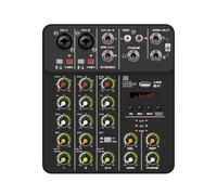 Mixer Audio V4 Mixer Controller DJ, Alimentazione Phantom Bluetooth 5.0 48V, Rumore Di Fondo Basso For La Registrazione Su PC Della Console Di Mixaggio(V4-black)
