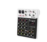 Mixer audio, V4 Mixer DJ Console 4 Canali Protable 48V Phantom Power USB Con Scheda for PC Registrazione Canto(V4 White Type)
