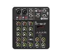 Mixer audio, V4 Mixer DJ Controller Mixaggio Bluetooth Phantom Power Ritardo Ripetizione Effetto for Console Di PC Registrazione Per studio karaoke(V4 Black)
