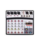Mixer Audio Wireless A 6 Canali Console Di Missaggio Portatile Scheda Audio Con Interfaccia USB Con Alimentazione Phantom 16 DSP Echo 48V(06D-Black)