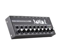 Mixer Board 8 Channel Audio Mixer with Level Indicator Light, Metal Iron Shell, Independent Volume Adjustment Knob for Guitar Bass, Mono/Stereo Switching Audio Mixer