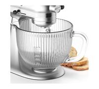 Mixer Bowl， Ciotola con testa inclinabile, 4,5-5 QT, compatibile con Kitchenaid Artisan 5KSM125, 5KSM150, 5KSM175, 5KSM7580, KSM150, RRK150, vetro ceramico,Stand Mixer(Glass bowl)