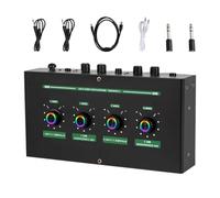 Mixer con Effetti Voce e Mute, Doppio Ingresso Microfono | Corpo in Plastica e Metallo, Line Out e Uscita Cuffie, per Studio Domestico e Party