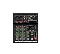 Mixer digitale professionale a 4 canali, console for DJ con mixer portatile USB for mixaggio dal, canto(Noir)