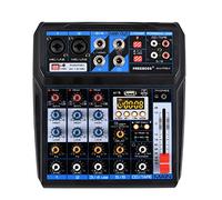 Mixer DJ a 6 canali, interfaccia audio per console USB/MP3/Bluetooth/DJ con interfaccia digitale 48 V Phantom Power Stereo per live streaming Youtube / PC / studio di registrazione / gaming