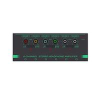 Mixer DJ, Amplificatore for cuffie stereo a 6 canali Mini splitter for auricolari portatile Mixer a bassissimo rumore for monitor da studio di registrazione(PH600-Green)
