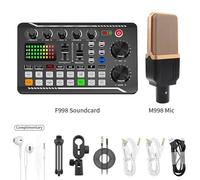 Mixer DJ, Microfono dedicato for scheda audio for trasmissione dal vivo Scheda F998 con interfaccia (opzionale) Con effetti mixer DJ Cambia voce(2)
