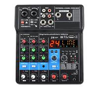 Mixer DJ, Mixer a 4 canali Funzione 24 effetti DSP Computer USB Registra Riproduci console di missaggio trasmissione in diretta