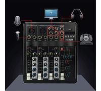 Mixer DJ Mixer a quattro canali con Bluetooth con effetto Interfaccia USB Rete Karaoke Anchor Supporto per mixer piccolo dedicato USB/SD Card Console di missaggio compatta nera (nero 240x20