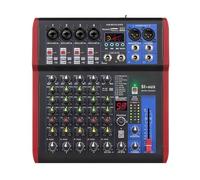 Mixer DJ Mixer Audio Regolazione Equalizzazione Multi-banda 99 Effetti Tuta Di Connessione Bluetooth 48V For Prestazioni Musicali(Red,6 Channels)