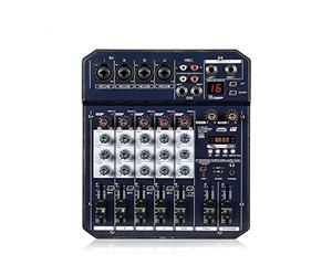 Mixer DJ, Mixer for console di missaggio con scheda portatile T4 Alimentazione phantom 48V integrata Supporta lettore MP3 BT DJ Live Party Mixer(T4)