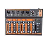 Mixer DJ, Mixer portatile con linea microfonica a 7 canali Console di missaggio EQ a 3 bande Interfaccia USB Alimentazione phantom 48V adattatore alimentazione mixer DJ