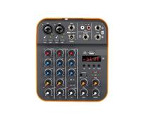 Mixer DJ, Sintonizzatore a 4 canali, console DJ con scheda USB Bluetooth 5.0 48V Phantom Power for registrazione su computer,