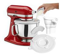 Mixer farina imbuto, paraspruzzi compatibile con KitchenAid 3 in 1, accessorio con misurino pieghevole, grande imbuto per mixer Kitchen Aid