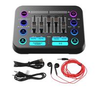 Mixer Microfono DJ, Mixer da Gioco, Scheda per PC con modalità di Cambiamento della Voce, Pad Sonori e Preset di Riverbero, Illuminazione RGB, per Giochi, Streaming,