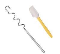 Mixer per burro di noce, agitatore per cucina a mano, in acciaio inox, con spatola flessibile, strumento di miscelazione manuale per pentole burro di noci naturale, agitatore pratico e portatile