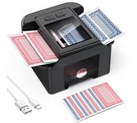 Mixer per carte elettrico, miscelatore per 2 mazzi ricaricabile, 2000 mAh, mixer automatico per carte di varie dimensioni, poker, gioco di carte ONU, blackjack, nero