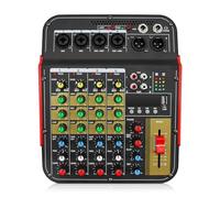 Mixer per DJ, Mixer a 6 canali per conferenze esterne USB Processore di riverbero compatibile con Bluetooth Canta dal vivo con mixer per schede audio