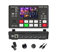Mixer Plus - Commutatore video compatto 4 HDMI con schermo integrato da 4 pollici, commutatore portatile per streaming live per multi-fotocamera, classe online, eventi, YouTube, OBS, Zoom
