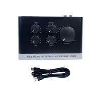 Mixer podcast interfaccia audio USB, interfaccia USB per scheda audio streaming e podcasting, mixer in lega di alluminio per principianti, chitarra, podcast, streaming, nero