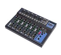 Mixer portatile a 7 canali USB Bluetooth con amplificatore, DJ Controller Equipment con 6 modalità di musica, mixer audio compatibile con vari dispositivi per studio di registrazione e console mixer