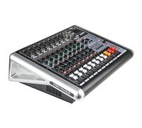 Mixer professionale 8 ohm, amplificatore di potenza a 2 canali, potenza di uscita 300 watt, ingresso microfono XLR a 8 canali, con 16 tipi di mixer per podcast musicale DSP/riverbero