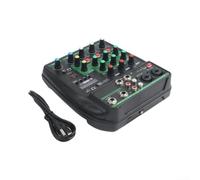 Mixer scheda audio dal vivo USB per lettore mp3 display LCD Live Sound | Ingresso a 4 canali, 48V, connettività USB/, equalizzatore a 3 bande, preamplificatore a basso rumore