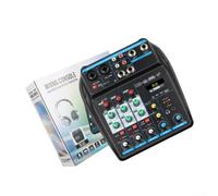 Mixer scheda audio dal vivo USB per lettore mp3 display LCD Live Sound | Ingresso a 4 canali, 48V, connettività USB/, equalizzatore a 3 bande, preamplificatore a basso rumore