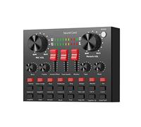 Mixer scheda audio Riduzione del rumore Microfono Kit di trasmissione vocale in diretta for il gioco di canto del telefono Per la fotografia in studio(Sound Card Mixer)