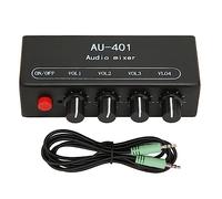 Mixer Sereo, 4 in 1 Ou Canale di Controllo del Volume Mixer Alimentati in da 3,5 Mm per Amplificatore per Cuffie PC con Cavo