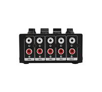 Mixer Stereo, Portabile a 4 Ingrendo, Uscita Mini Stereo, Controllo Volume Separati, Passivo, Multi-device Compatible for Music Production, Streaming, Gaming, Video Conferenze