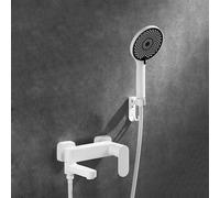 Mixer Tap Tap da bagno Monte da bagno Mastro Mastino con doccia a manico singolo Mixer per bagno con doccia Set bianco-B (bianco A) Aqiong