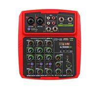 Mixer USB A 4/6 Canali Mixer Audio For Console DJ Con Bluetooth 48V Phantom Power Delay Repaeat Effect Sound Mixing Console(Red,4 Channel)