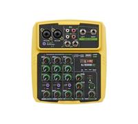 Mixer USB A 4/6 Canali Mixer Audio For Console DJ Con Bluetooth 48V Phantom Power Delay Repaeat Effect Sound Mixing Console(Yellow,4 channels)