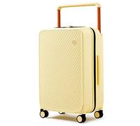 mixi Valigia leggera con manico largo in policarbonato rigido con ruote girevoli e serratura TSA, con copertura, Giallo allodola, 20-Inch, Da viaggio