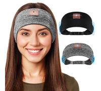 Mixiba Confezione da 2 cuffie per dormire, cuffie con altoparlante stereo HD ultra sottile, fascia Bluetooth per sport, allenamento, insonnia, yoga, viaggi aerei, meditazione, colore nero e grigio