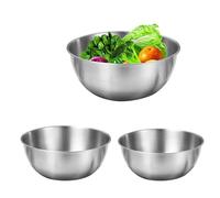 Mixing Bowls Stainless Steel - Premium Metal Serving Basin Insalad Bowl | Extra Deep Food Safe Cooking with Measurement Scale, Sturdy Dishwasher Friendly Vegetable Rinsing Multi Purpose for Home